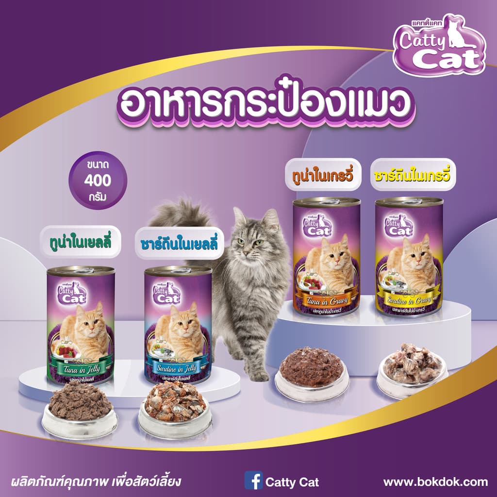 ] อาหารแมวกระป๋อง แคทตี้แคท Catty Cat สำหรับลูกแมว 1 เดือนขึ้นไป ทำจากเนื้อปลาแท้ ขนาด 400 g. รูปที่ 6