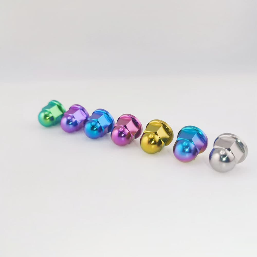 GR5 Titanium Nut M6 M8 M10 Dome Head Flange Nuts สําหรับดัดแปลงจักรยานรถจักรยานยนต์รถ รูปที่ 7