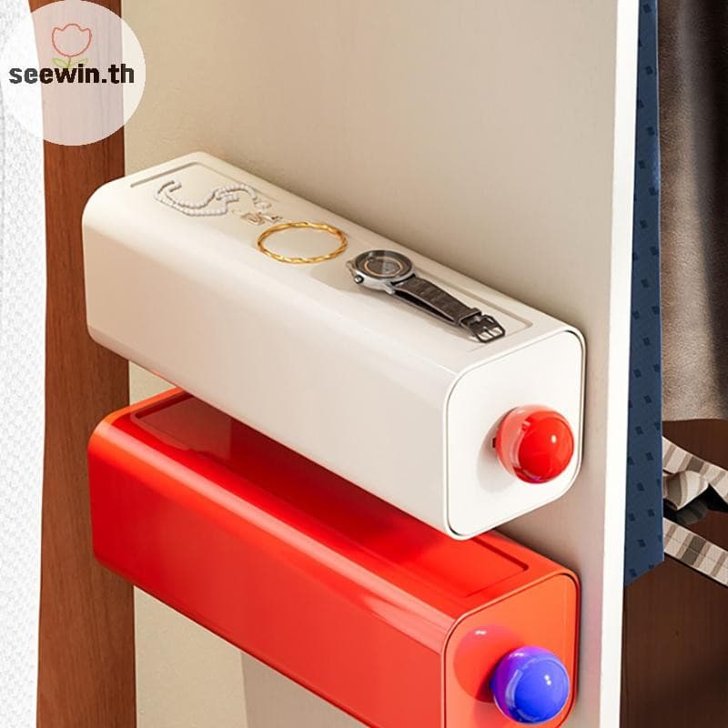 Seewin 1PC Wall Mount ถุงเท้ากางเกงประหยัดพื้นที่กางเกง Organizer สําหรับตู้เสื้อผ้าห้องนอนชุดชั้นในกล่องเก็บ th รูปที่ 6