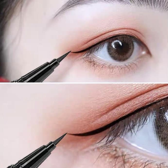 HIH-shop: อายไลเนอร์แบบปากกา มี 2 สี:สีดํา สีน้ำตาล กันน้ำ ติดทนนาน E950 กันน้ำเหงื่อแห้งเร็วอายไลเนอร์ติดทนนาน รูปที่ 7
