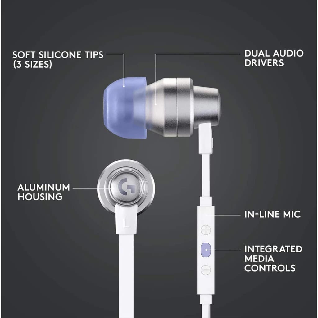 LOGITECH G333 GAMING EARPHONES WITH MIC AND DUAL DRIVERS หูฟังเกมมิ่ง เชื่อมต่อได้ทั้ง AUX & USB-C รูปที่ 5
