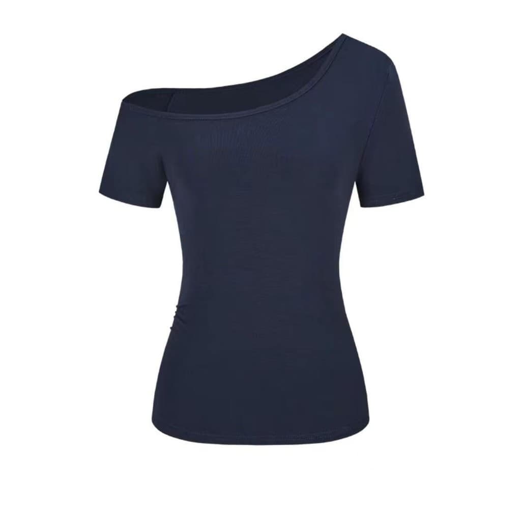 BIMI เสื้อยืดปาดไหล่แขนยาวแฟชั่นสตรีเซ็กซี่ เสื้อครอปทรงเข้ารูป ดีไซน์เรียบง่าย Women Clothing รูปที่ 8
