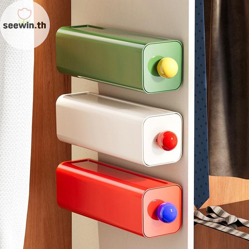 Seewin 1PC Wall Mount ถุงเท้ากางเกงประหยัดพื้นที่กางเกง Organizer สําหรับตู้เสื้อผ้าห้องนอนชุดชั้นในกล่องเก็บ th รูปที่ 8