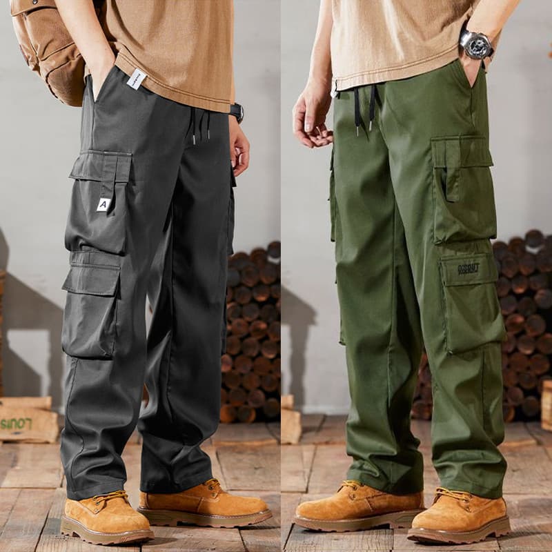 M-4XL ผู้ชาย Overalls กระเป๋าตกแต่งกางเกงผู้ชายเวอร์ชั่นเกาหลีฤดูร้อนแฟชั่นกางเกงขายาวผู้ชาย รูปที่ 6