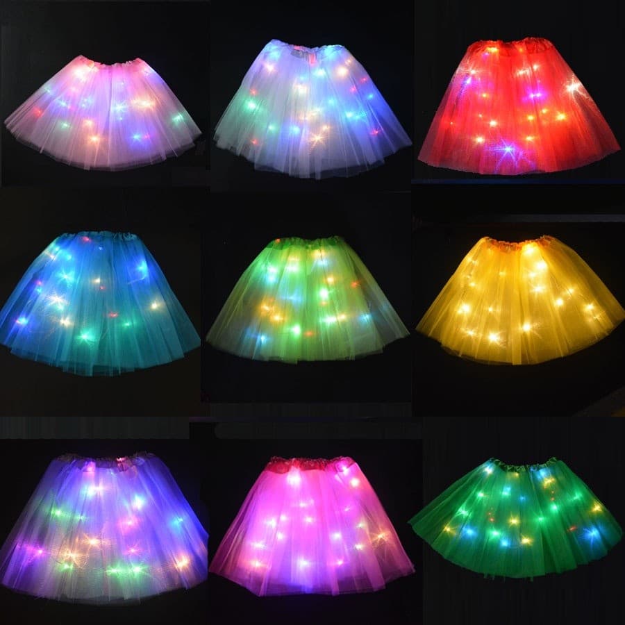 CODTUTU กระโปรงมีไฟ LED SKIRT กระโปรงสีรุ้ง เด็ก/ผู้ใหญ่ รูปที่ 3