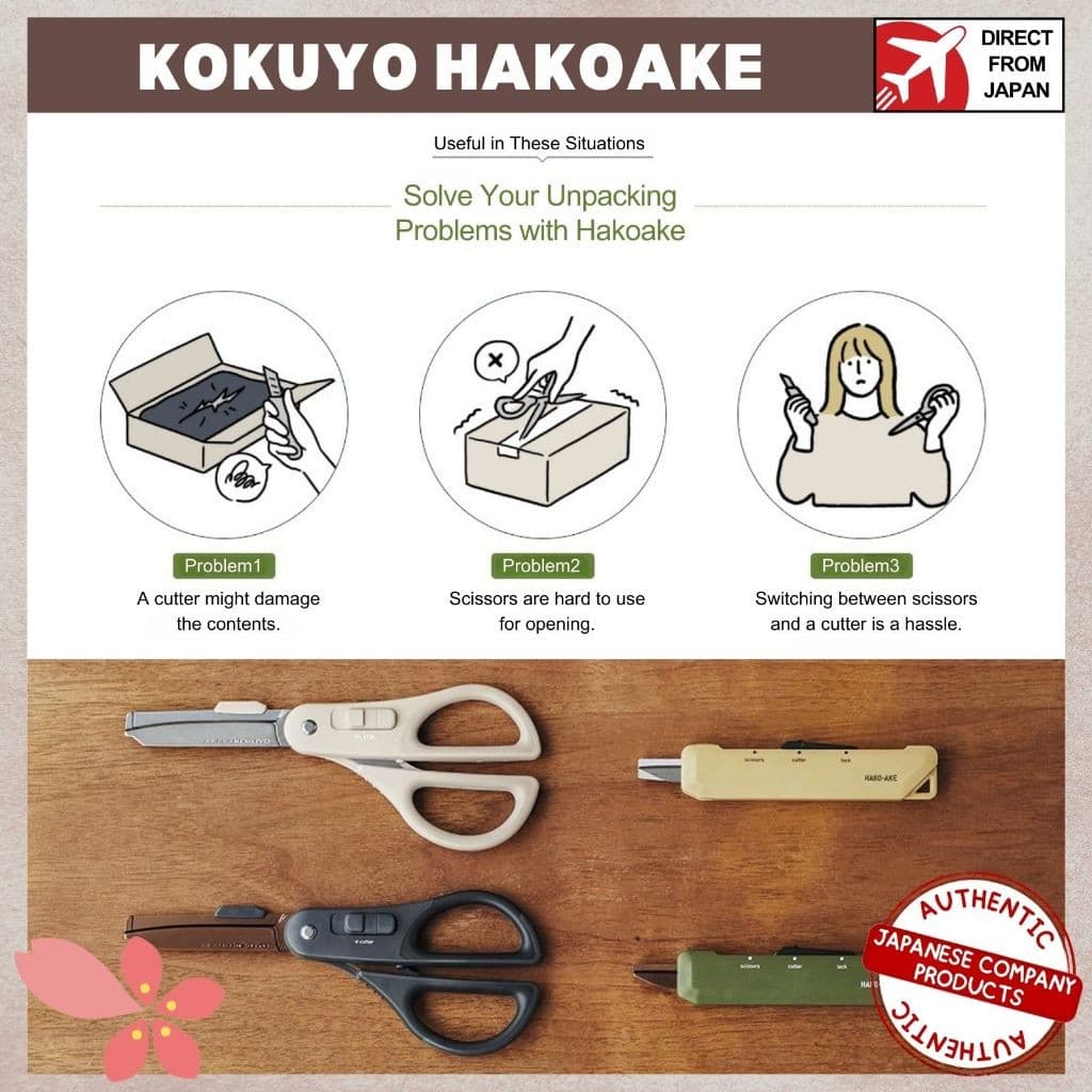 KOKUYO HAKO-AKE กรรไกร2ทางและที่ตัดกล่องส่งตรงจากญี่ปุ่น รูปที่ 2