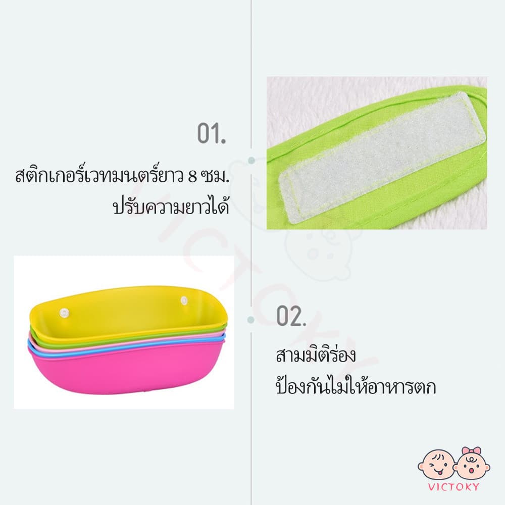 VICTOKY ผ้ากันเปื้อนสำหรับเด็กลายการ์ตูน กันเปื้อน กันน้ำได้ สะดวกต่อการรักษาสุขอนามัยของลูกน้อย รูปที่ 9