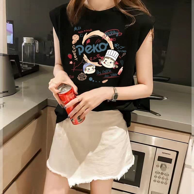 NEW เสื้อแขนกุด สกรีนลายสวยๆ แขนกุดผู้หญิง OP-1096 รูปที่ 1