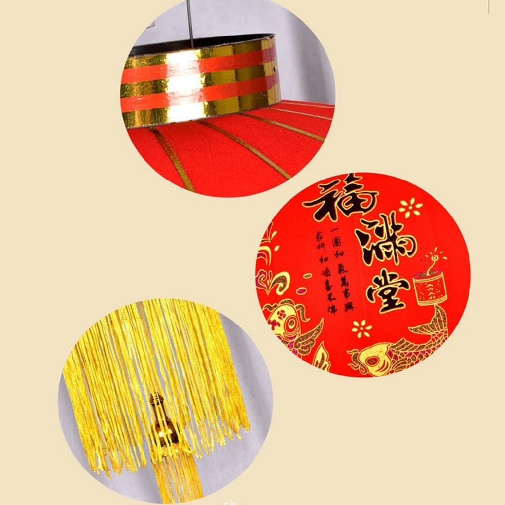 12นิ้ว 10นิ้ว โคมแดงตรุษจีนโบราณ กันน้ำ เทศกาล สำหรับตกแต่งบ้าน ร้านค้า DIY รูปที่ 9