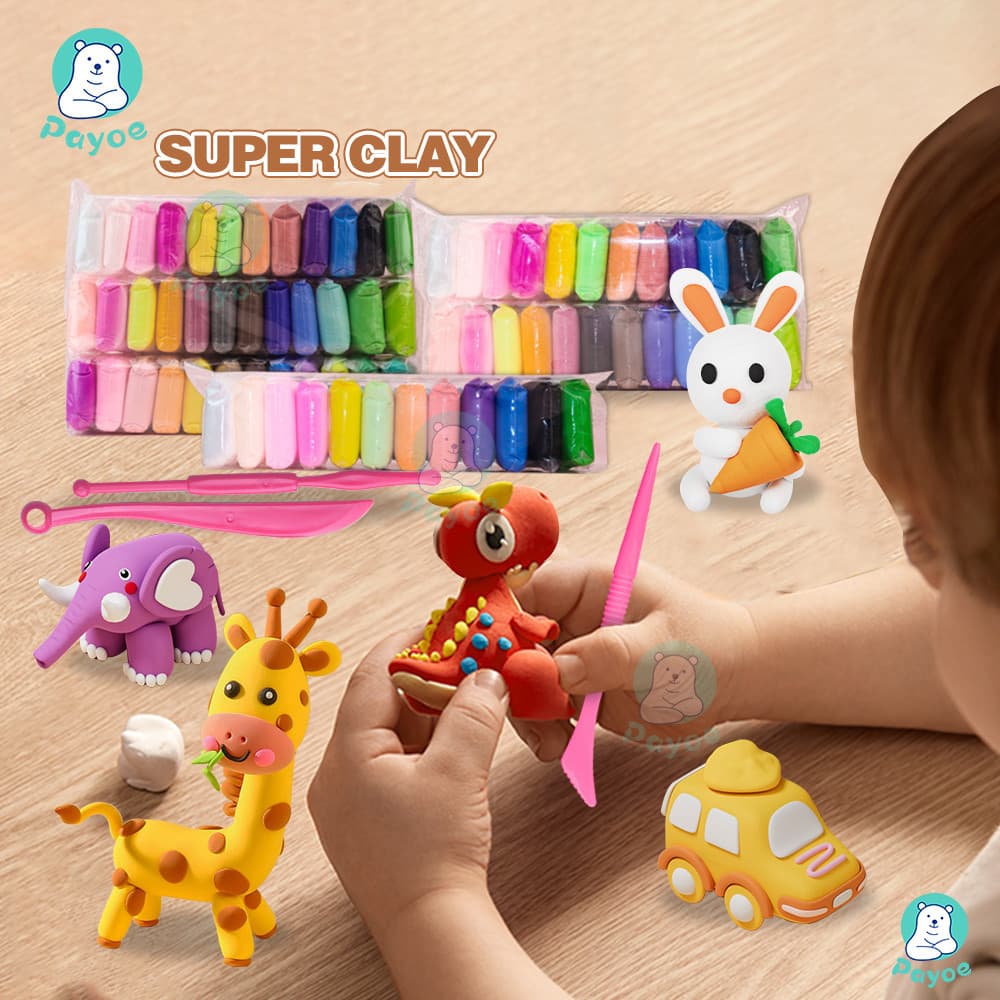 PAYOE diy ดินน้ำมัน ดินเบา ดินเบา 12/24/36 สี ดินเบาเกาหลี ของเล่นเด็ก แฮนด์เมด ปลอดสารพิษ ดินน้ํามันสําหรับเด็ก รูปที่ 2