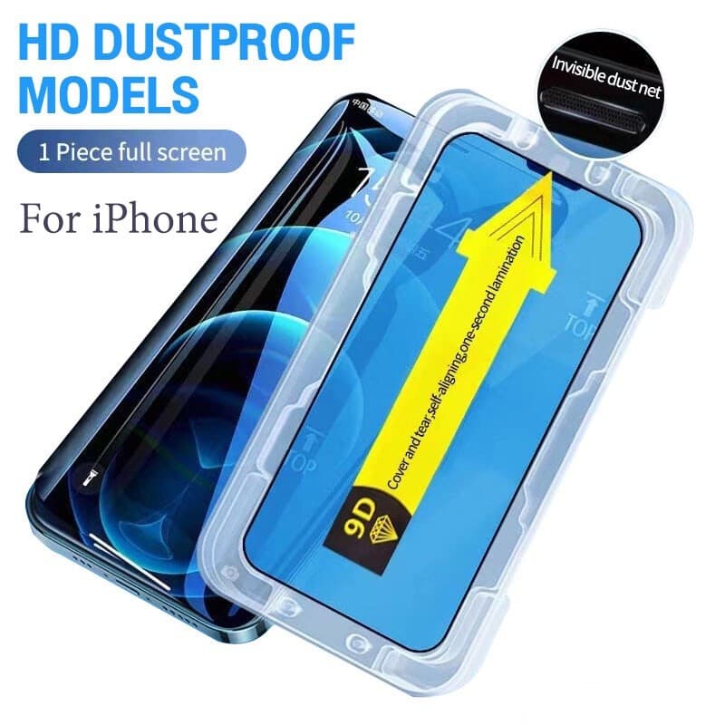 HD ฟิล์มกระจกเต็มจอ for IPhone 11 13 15 13 16 Pro Max 14 12 Mini XR XS X 8 7 Plus 6s SE 14promax 15promax ฟิล์มกันรอย รูปที่ 2