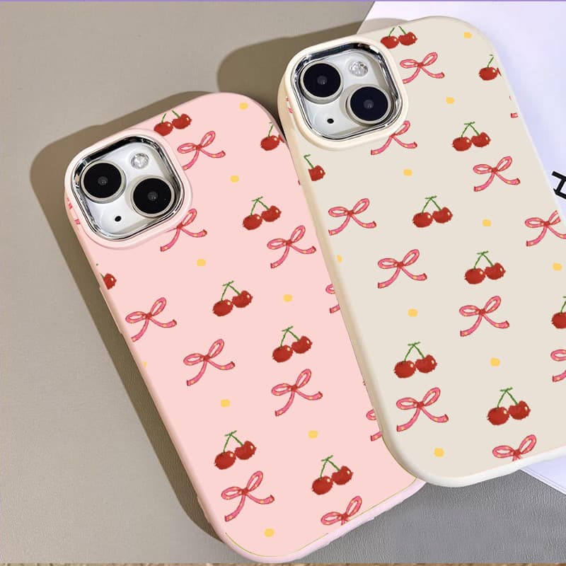 CODเต็มหน้าจอ เชอร์รี่ โบว์ Case for IPhone 11 12 13 14 15 16 PRO MAX 6 7 8 14 15 PLUS XR X XS MAX กรณีโทรศัพท์มือถือ รูปที่ 5