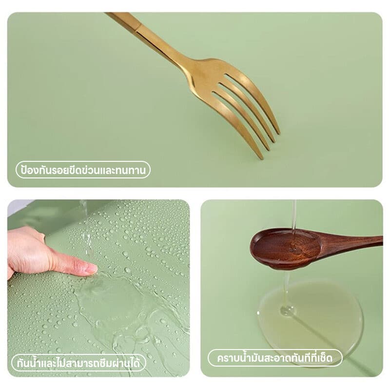 Olhome ผ้าปูโต๊ะหนังPUกันน้ำ เสื่อหนังปูโต๊ะ กันลื่น กันน้ํา สีพื้น สําหรับการใช้โต๊ะคอมพิวเตอร์ โต๊ะสำนักงาน รูปที่ 4