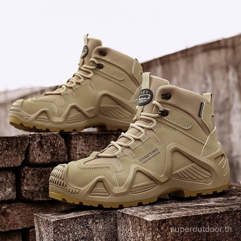 Ready stock multi-function outdoor men's anti-slip wear-resistant shoes high top ankle support cross-country shoes light