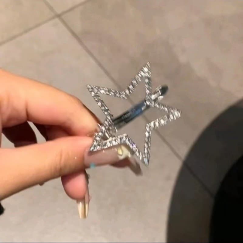 Silver Star แฟชั่น Bling Zircon Hairpin Bangs คลิปเจ้าหญิง Headwear เครื่องประดับผม รูปที่ 6