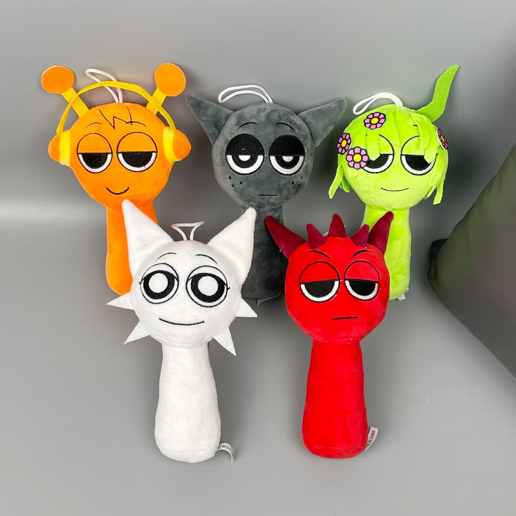 Sprunki Plush Toy Sprunki Incredibox เกมสีเทา Venda Oren ตุ๊กตาตุ๊กตากระเป๋าจี้ รูปที่ 2