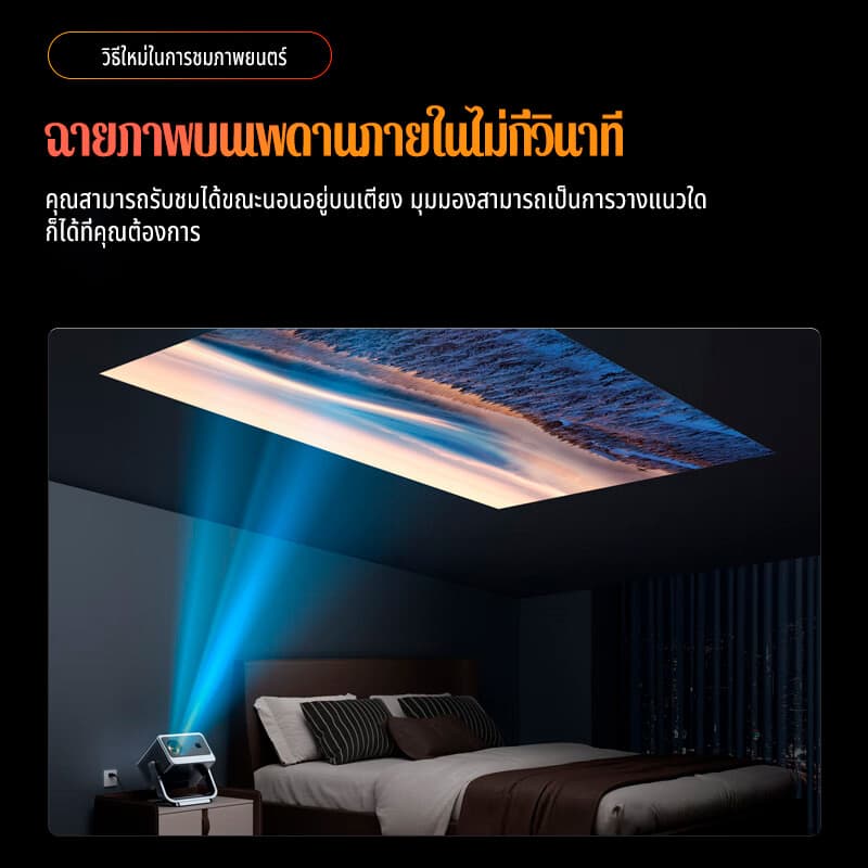 KONKA C3 มินิโปรเจคเตอร์ 360° หมุน 4K Android พกพา รองรับ 3D โฮมเธียเตอร์ เชื่อมต่อโทรศัพท์/สมาร์ททีวี รองรับ WIFI/BT5.0 รูปที่ 7