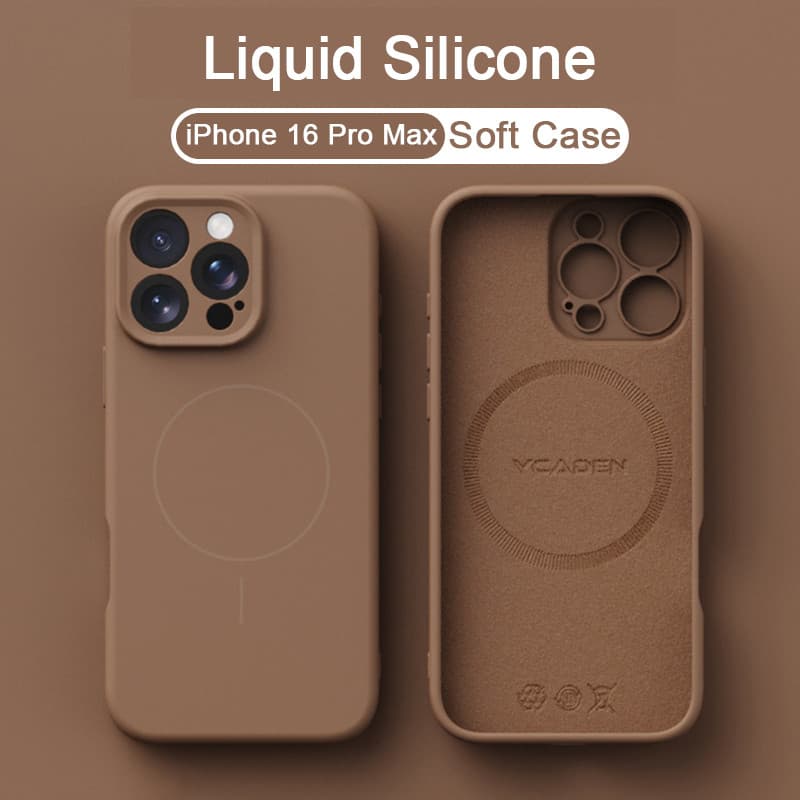 ซิลิโคนเหลวคาร์บอนสีเทา matte soft เคสโทรศัพท์สําหรับ iPhone 11 12 13 14 15 16 Pro Max 14 15 16 Plus X Xs XR Xs Max แม่เหล็กกันกระแทก รูปที่ 2