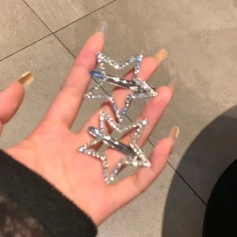 Silver Star แฟชั่น Bling Zircon Hairpin Bangs คลิปเจ้าหญิง Headwear เครื่องประดับผม รูปที่ 5