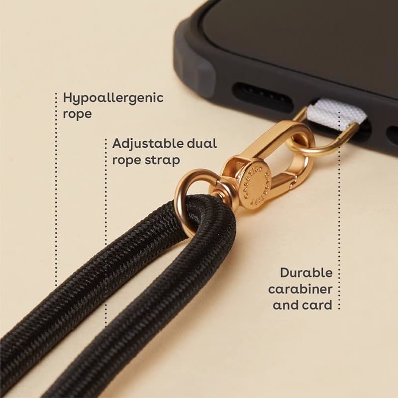 Casetify 6 มม.Bold Braided Rope Strap Retractable ปรับแขวนคอ Crossbody Chain มัลติฟังก์ชั่นเคสโทรศัพท์ Lanyard รูปที่ 4