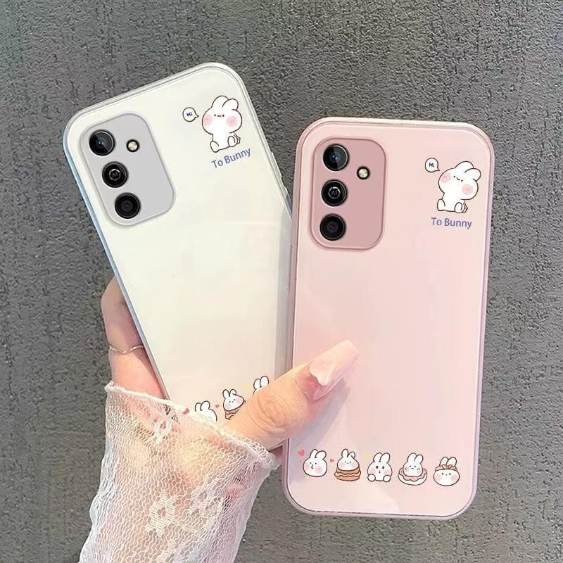 Samsung A56 A55 A54 A53 A52 A16 A14 A15 5GกรณีSamsung S23 FE S24 S23 Plus 5Gกรณีหรูหรา Liquid Glassกันกระแทกพร้อมกล้องProtectorเคสโทรศัพท์น่ารักการ์ตูนกระต่ายกรณี รูปที่ 3