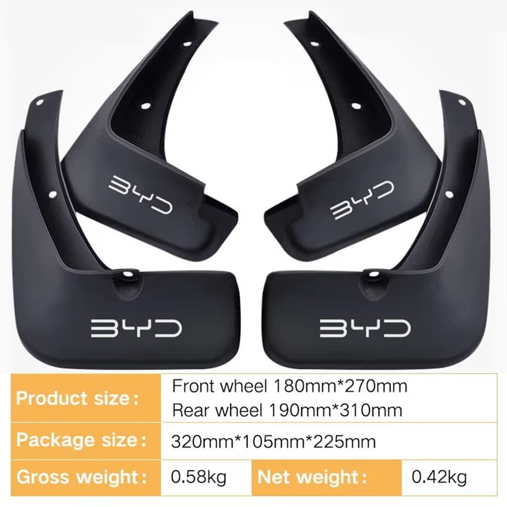 ชุด4ชิ้น ยางบังโคลนหน้า-หลัง BYD Dolphin ติดตั้งเองได้ แบบไม่ต้องเจาะ อุปกรณ์แต่งรถยนต์ พร้อมติดตั้ง รูปที่ 2