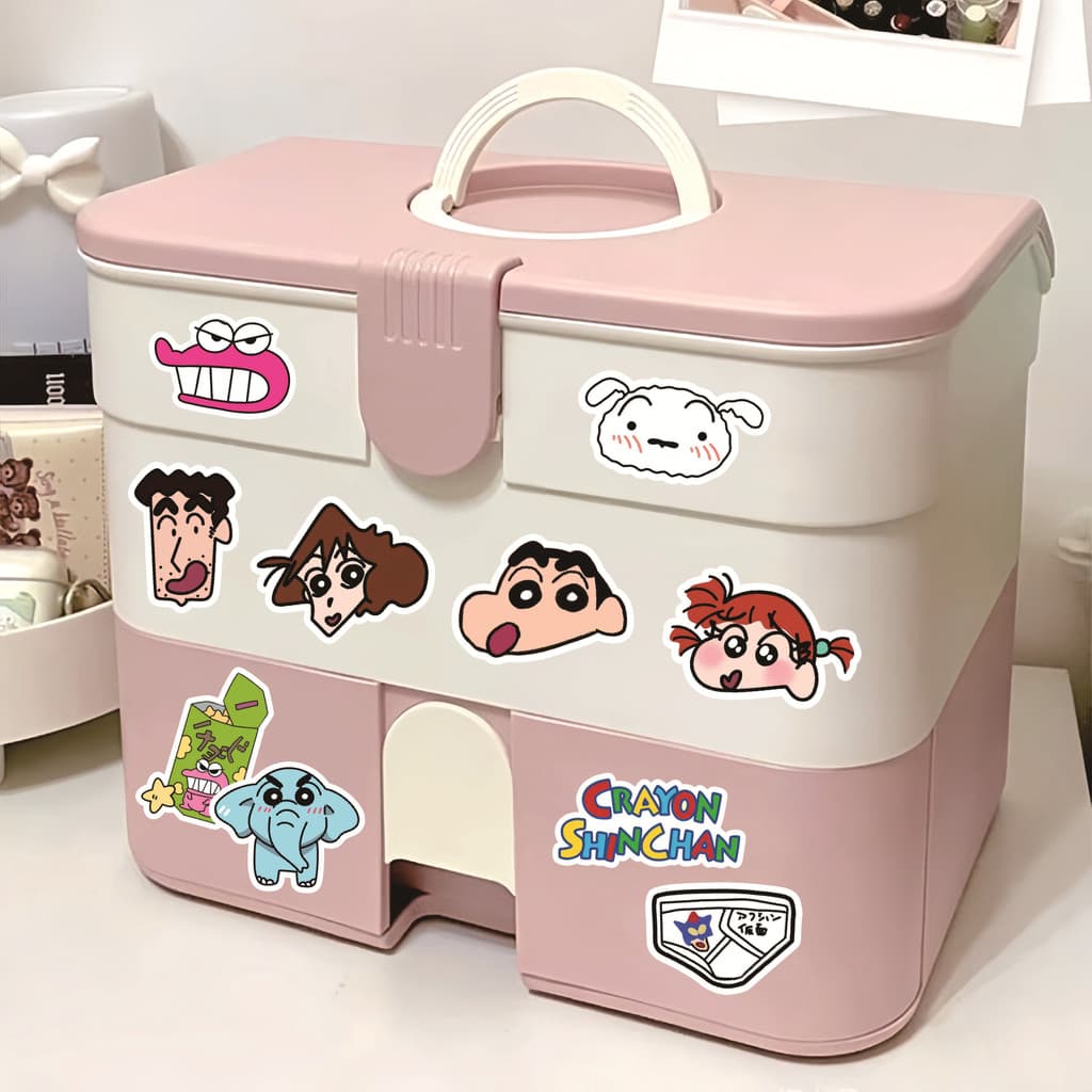 100ชิ้น/เซ็ต Q สติ๊กเกอร์เครยอนชินจังตลก สติ๊กเกอร์แฟชั่น DIY Doodle Decals รูปที่ 4