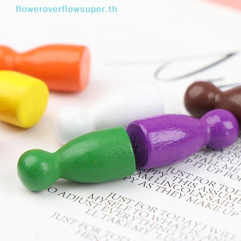FSTH 100PCS เส้นผ่านศูนย์กลาง Pawn ไม้ Pawn ชิ้นหมากรุก BoardGame อุปกรณ์เสริม MarkingColor HH รูปที่ 7