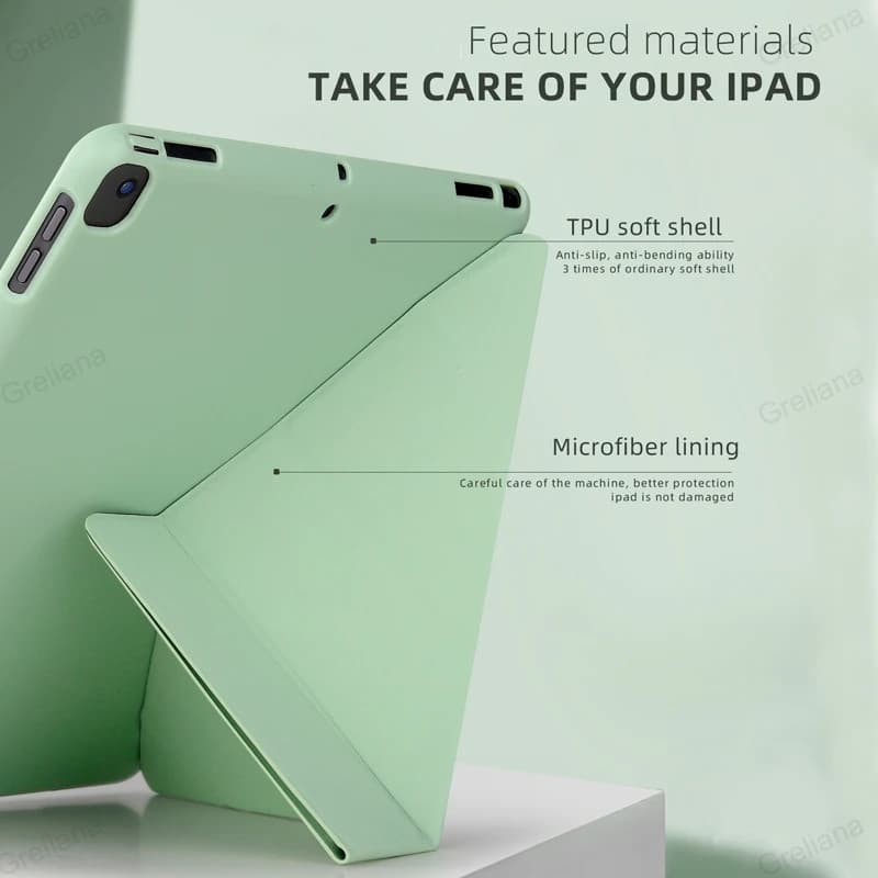 For ipad 9.7 Case Leather Silicone Soft Back For ipad 6th Generation Case Smart Cover For ipad 10.2 10.5 รูปที่ 7