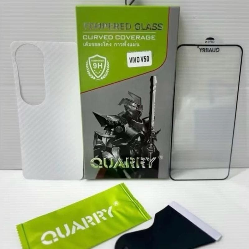 ฟิล์มกระจกนิรภัยกาวเต็มจอโค้ง Quarry แถม ฟิล์มหลัง+ชุดติดฟิล์ม สำหรับ Vivo V60 5G V50 5G/V40/V40Proฟิล์มกระแทก รูปที่ 8