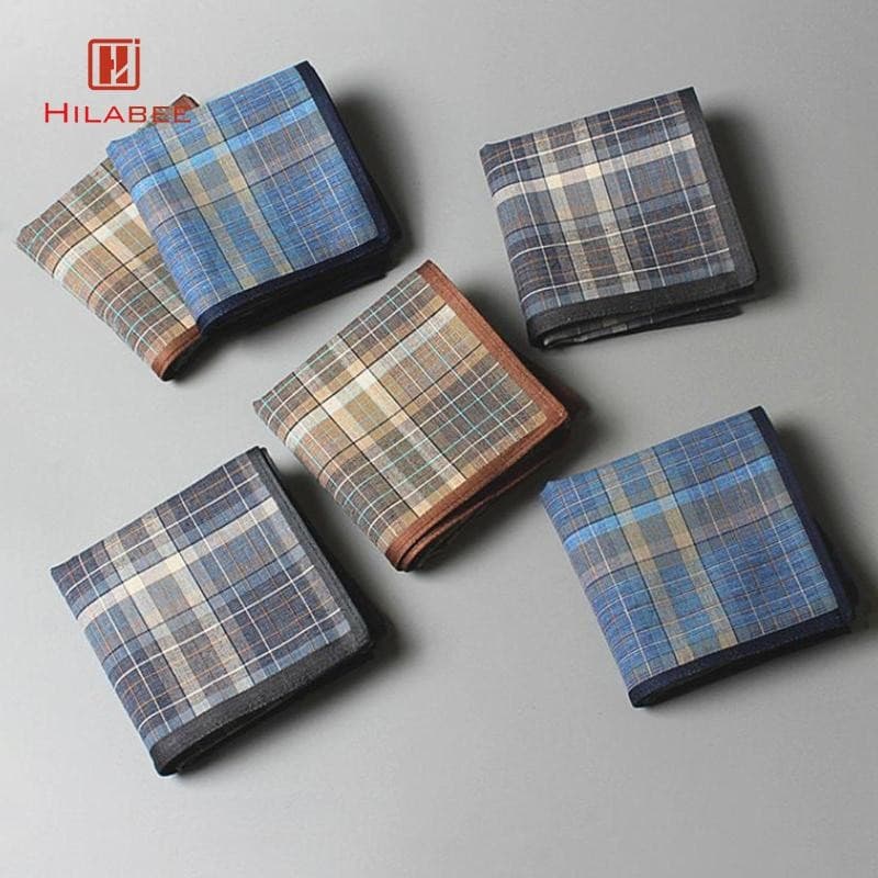 ผ้าเช็ดหน้าผู้ชายผ้าฝ้าย 6 ชิ้น ผ้าขนหนูเหงื่อ Premium 40x40 ซม. ลายทาง รูปที่ 2