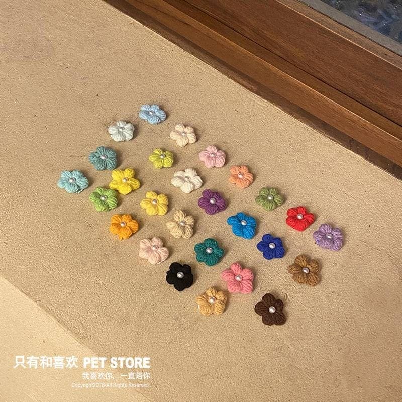 กิ๊บติดผมสัตว์เลี้ยงแฮนด์เมด Mini Hair Breaks สัตว์เลี้ยง BB คลิปโบว์ Shihtzu กิ๊บติดผมอุปกรณ์เสริมแมว Headwear Yorkshire Marzis Bichon รูปที่ 8