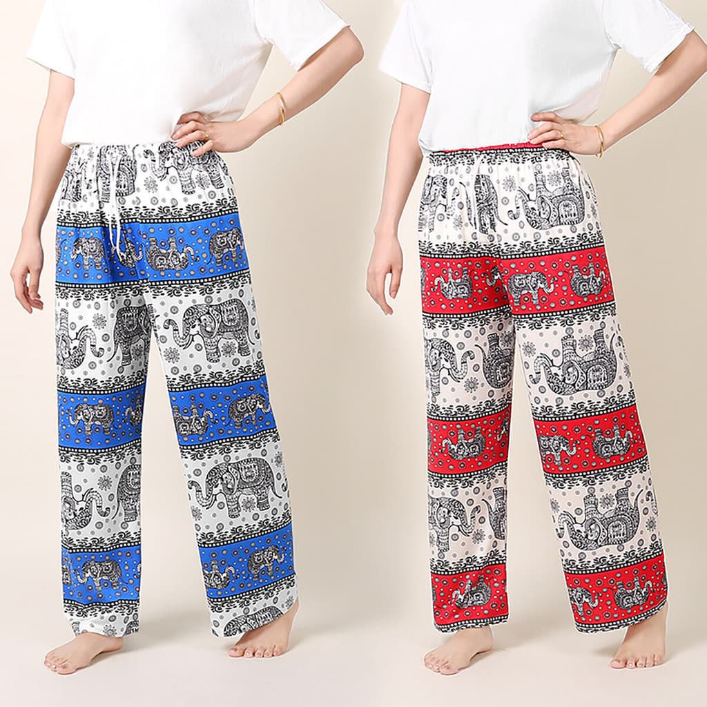 MUHANLU01 จากไทย กางเกงช้างขาปล่อย ผ้าดีผ้าเบาใส่สบาย กางเกงขายาวผ้าสปันใส่เบาๆนิ่มๆใส่ไปทะเลหรือใส่อยู่บ้านชิวๆ รูปที่ 6