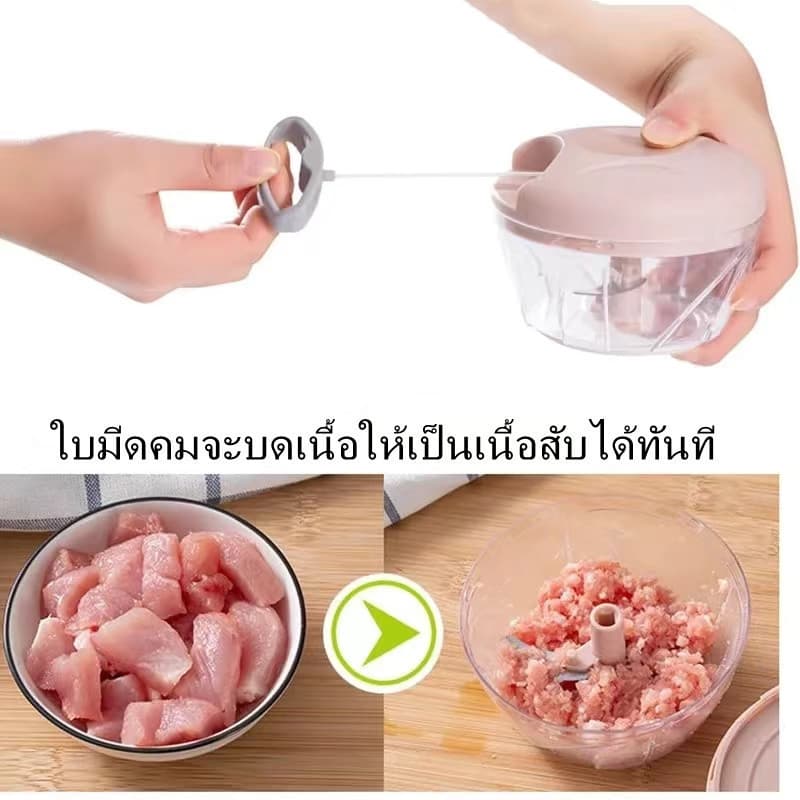 เครื่องผสมอาหารแบบมือถือ เครื่องบดกระเทียม เครื่องตัดผัก และเครื่องบดเนื้อในครัวเรือนสำหรับกระเทียม เนื้อสัตว์ ผัก ผลไม้ รูปที่ 3