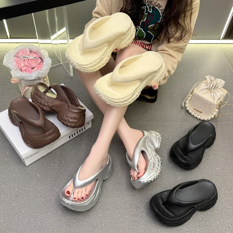 AYUER ผู้หญิงกลางแจ้งด้านล่างหนา Eva ขั้นตอนบน Poo แฟชั่นรองเท้าแตะเกาหลี รูปที่ 2