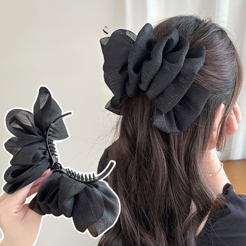 ผู้หญิง Bling สูงผูกผมหางม้าคลิปผมกล้วย Hairpin เกาหลี Headwear รูปที่ 5