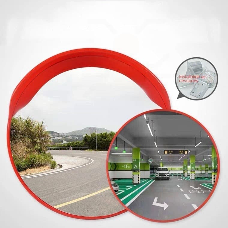 กระจกโค้งจราจร ที่จอดรถกระจกมุมกว้าง กระจกกลม สามารถติดตั้งบนผนังหรือเสา Traffic Mirror รูปที่ 3