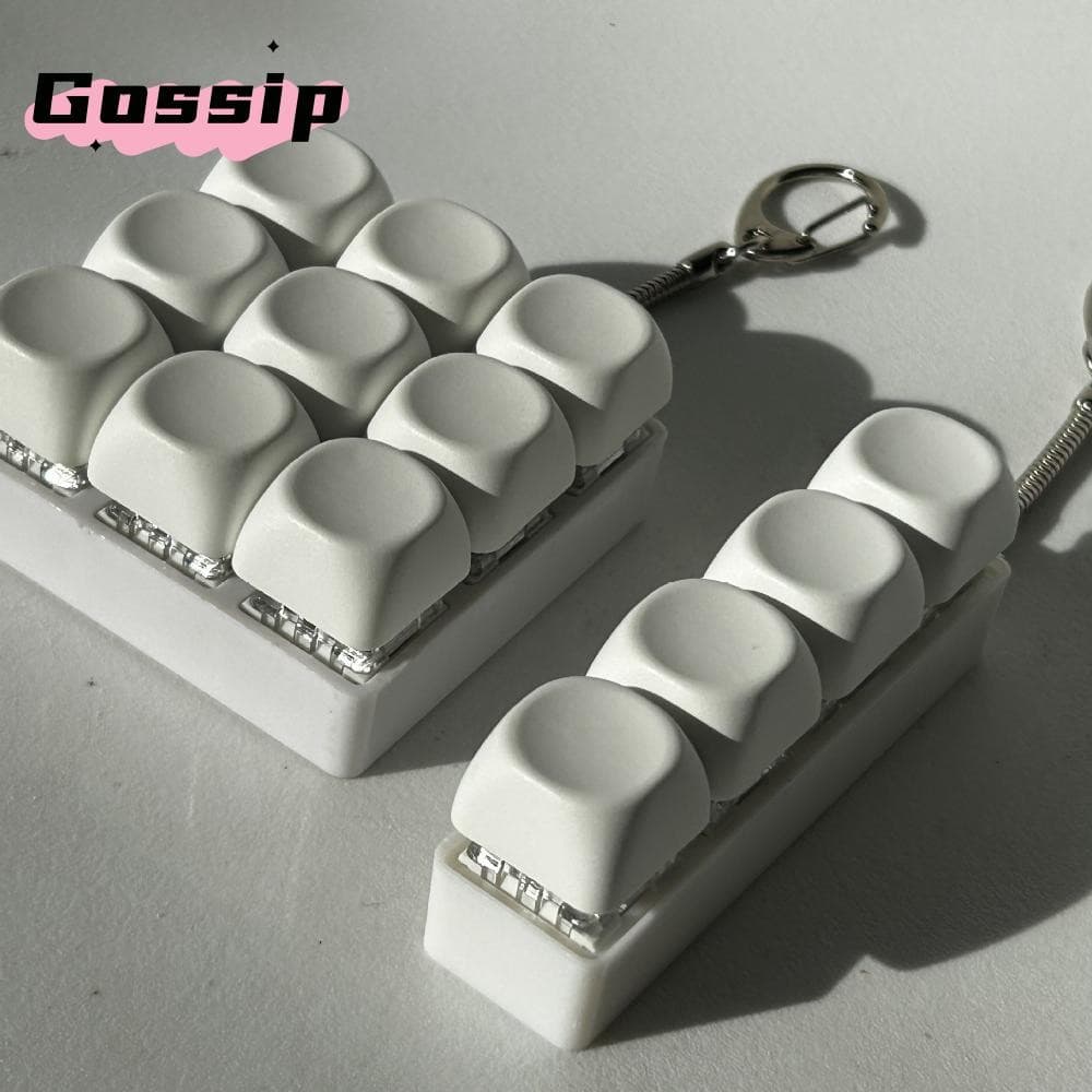 GOSSIP Fidget พวงกุญแจ, ปุ่มปุ่ม DIY คีย์บอร์ดนิ้วหมวก, ปุ่มกดผ่อนคลายบรรเทาความเครียดผ่านเวลา Clicker ของเล่นผู้ใหญ่ รูปที่ 1