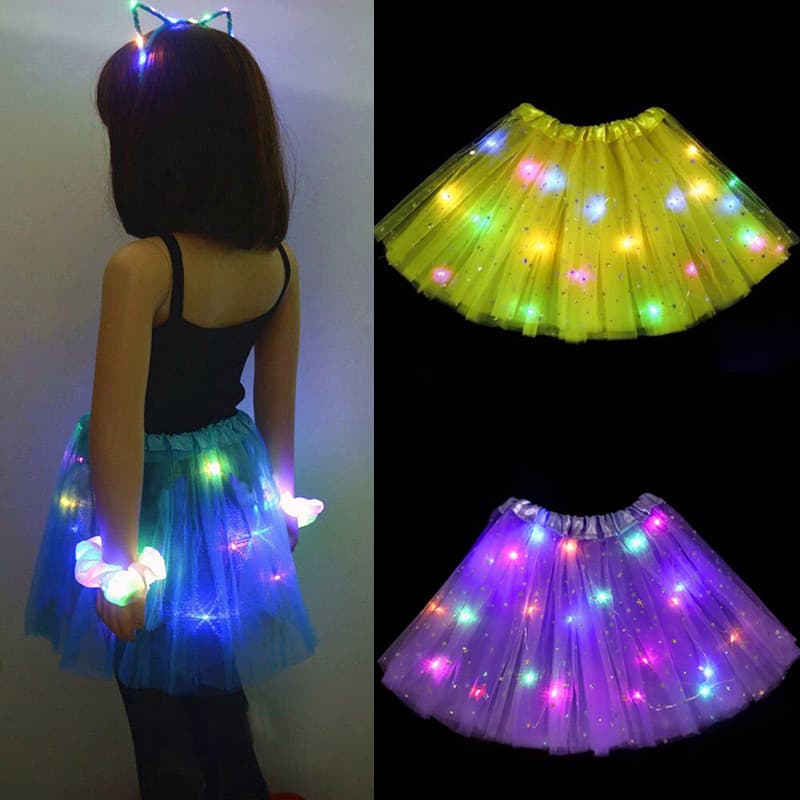 CODTUTU กระโปรงมีไฟ LED SKIRT กระโปรงสีรุ้ง เด็ก/ผู้ใหญ่ รูปที่ 7