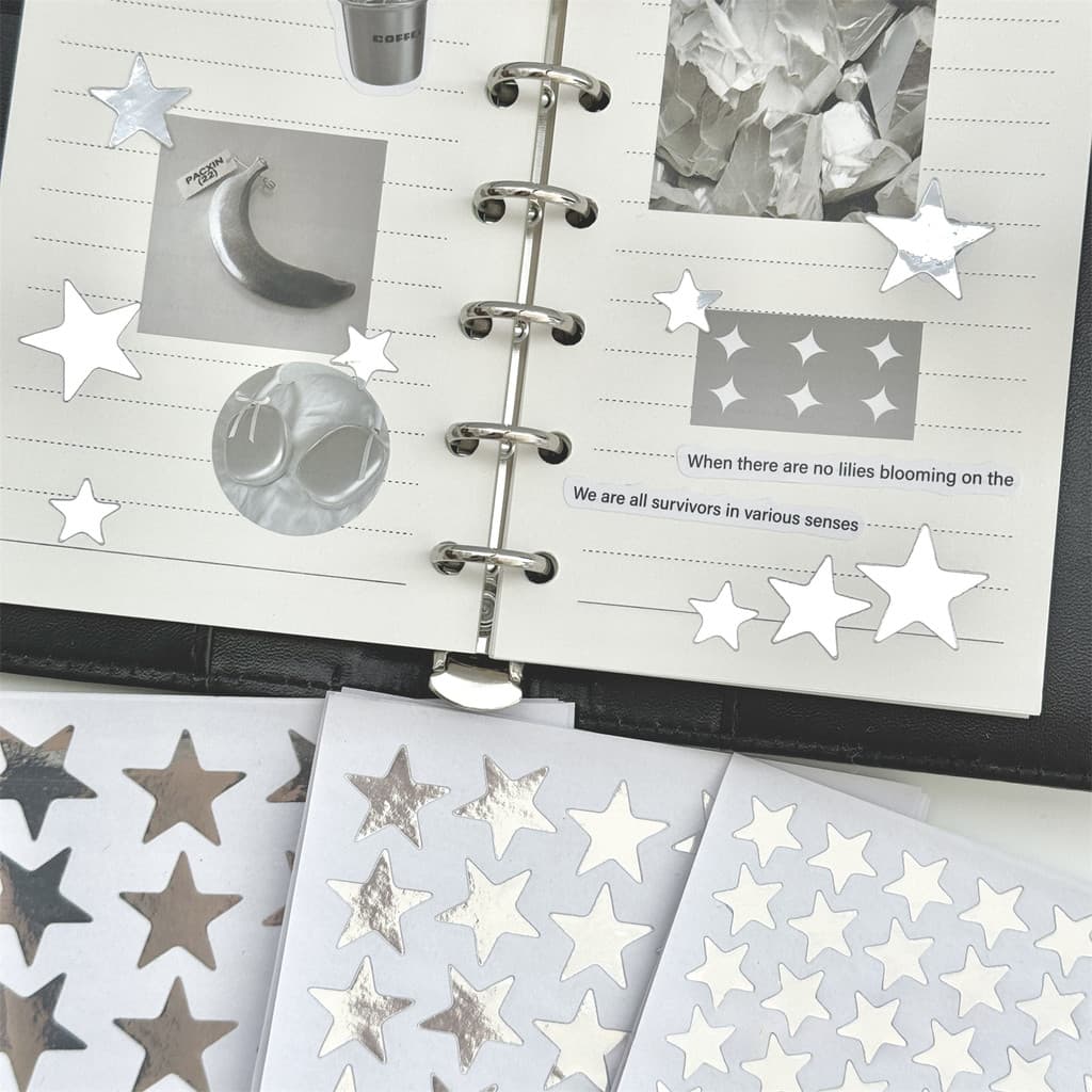 10แผ่น/แพ็คสติกเกอร์ดาวสีเงิน ทําเอง สมุดตกแต่งบรรจุภัณฑ์ของขวัญ รูปที่ 3