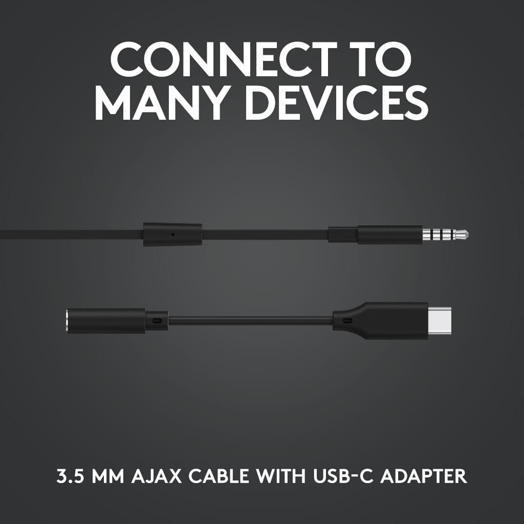 LOGITECH G333 GAMING EARPHONES WITH MIC AND DUAL DRIVERS หูฟังเกมมิ่ง เชื่อมต่อได้ทั้ง AUX & USB-C รูปที่ 7