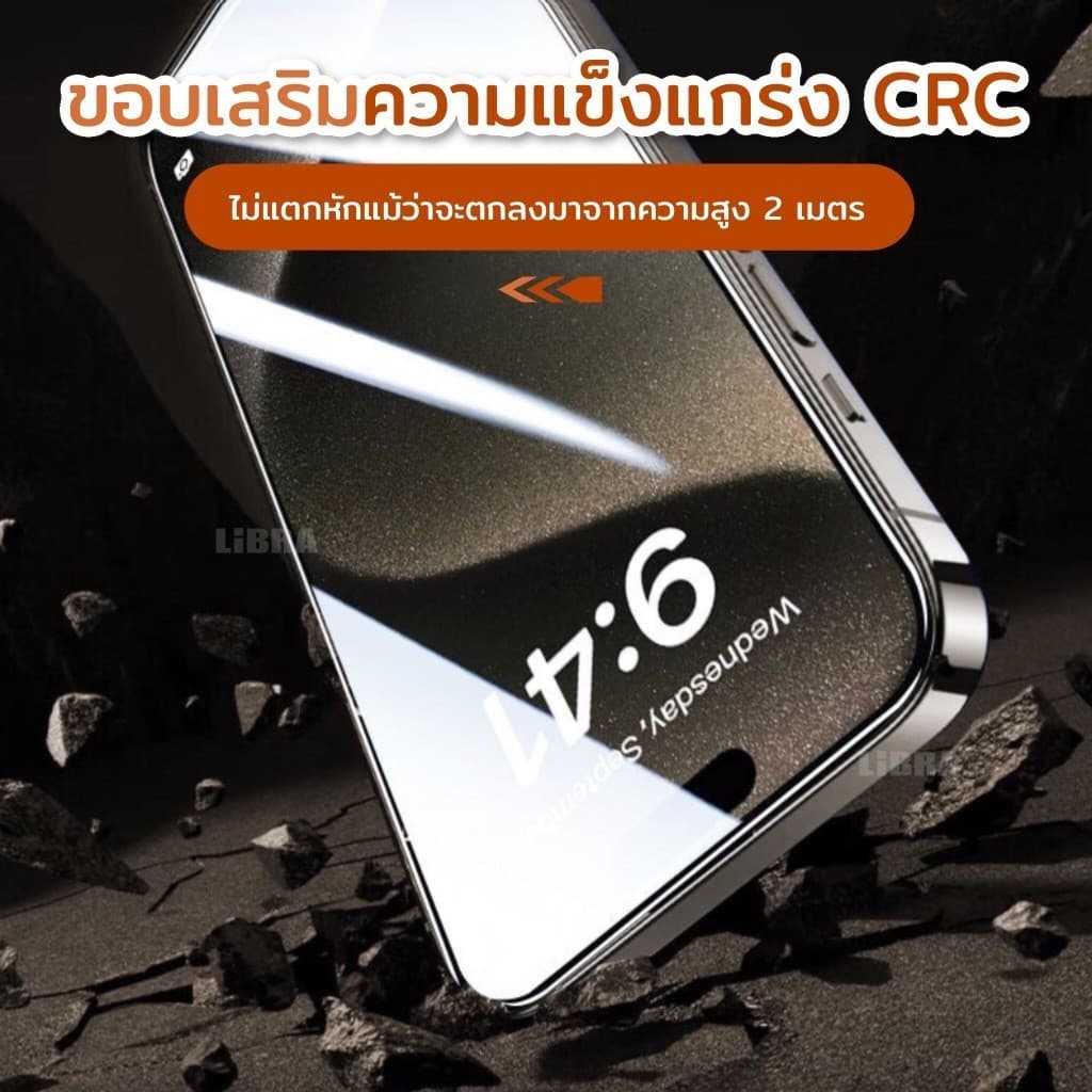 ฟิล์มกระจก เต็มจอ สำหรับ iPhone กันมองกันเสือก PVT อัลตร้า HD รุ่น15pro Max 14 Pro Max 13 Pro Max 12 ProMax 11ProMax รูปที่ 6