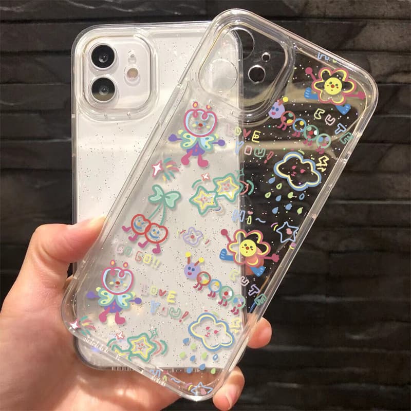 เคส iPhone 17 16 Pro Max iPhone 11 เคสใสแบบแวววาว TPU ลายการ์ตูนสีสันสด Compatible iPhone15 14 13 12 Pro max XS XR 7/8P รูปที่ 8