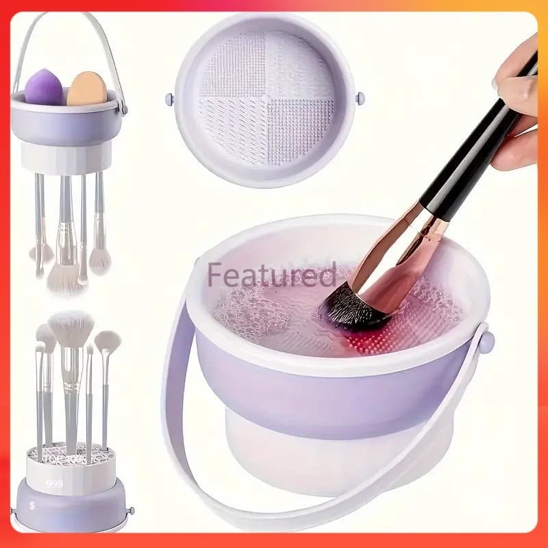 Featured เครื่องทำความสะอาดแปรงแต่งหน้าซิลิโคน 3-in-1 เครื่องมือทำความสะอาดแปรงแต่งหน้า สะดวก ใช้งานง่าย รูปที่ 1