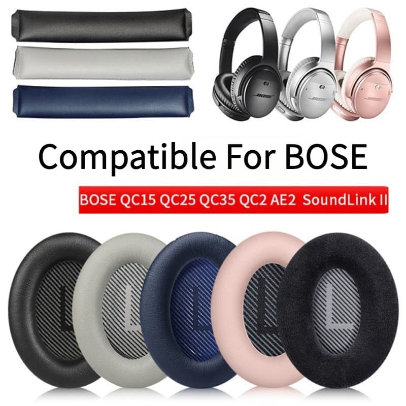 แผ่นครอบหูฟัง แบบหนังนิ่ม แบบเปลี่ยน สําหรับ Bose QuietComfort QC35 25 AE2 AE2i Earpads Ear pads Earpbuff Ear Cushion รูปที่ 1
