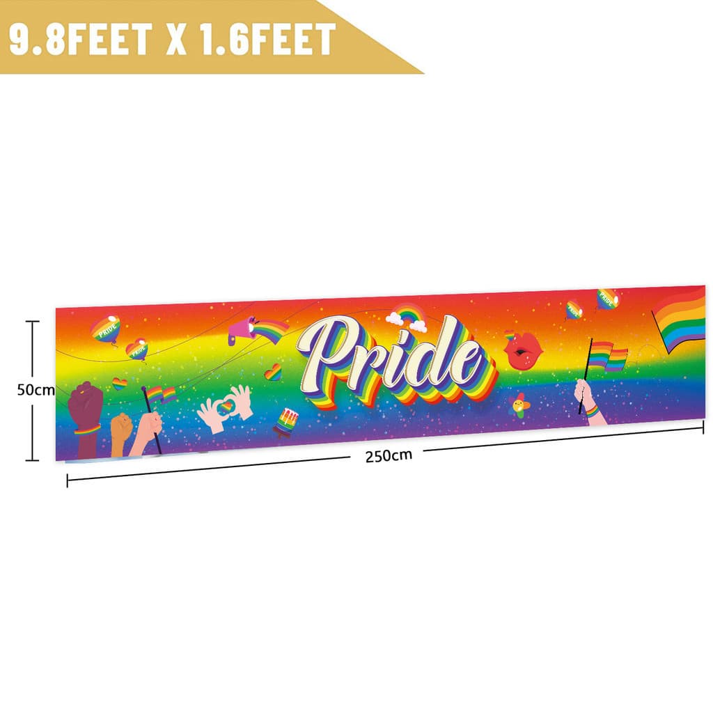 ธงสายรุ้ง Pride Month ผ้าโพลีเอสเตอร์กันน้ำ เสริมความแข็งแรง 4 มุม พร้อมตาไก่สำหรับแขวน/ถือเดินพาเหรด รูปที่ 7