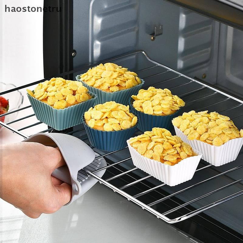 Ost 12 ชิ้นซิลิโคน Cupcake เบเกอรี่ถ้วย Non-Stick มัฟฟิน Liners ชุดแม่พิมพ์ Bento กล่องอาหารกลางวัน Dividers Pastry แม่พิมพ์เค้ก N รูปที่ 8