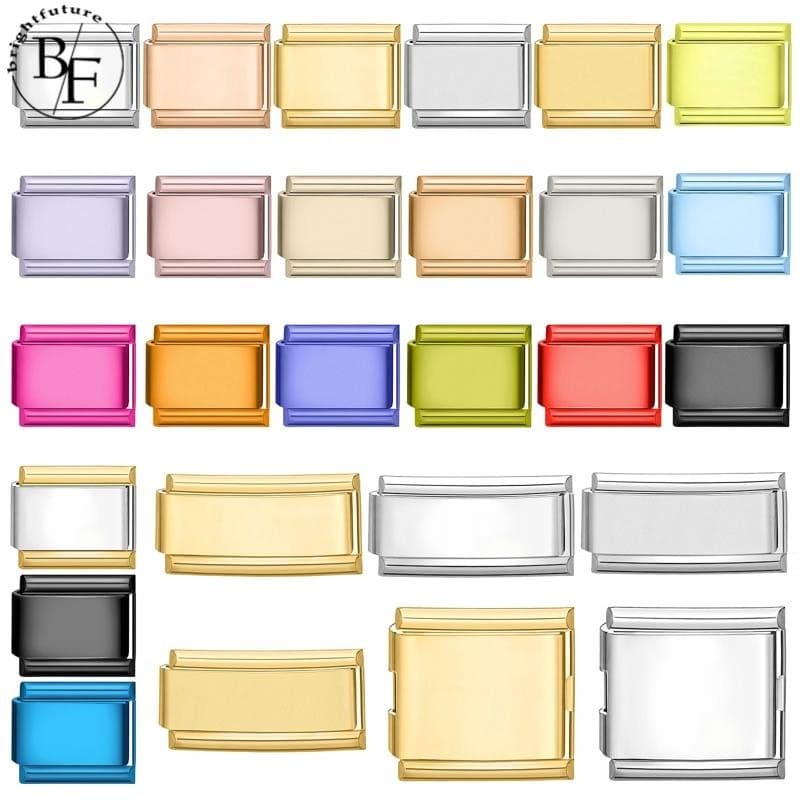พื้นฐานสีทึบอิตาลีสร้อยข้อมือเสน่ห์พอดี9มิลลิเมตรสร้อยข้อมือสแตนเลส ทําเอง เครื่องประดับทําอุปกรณ์ย้อนยุคบุคลิกภาพโมดูลสร้อยข้อมืออุป รูปที่ 1