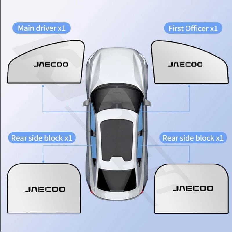 Jaecoo รถหน้าต่างด้านข้าง Sun Shade แม่เหล็ก UV Protection ผ้าม่าน Sun Shield ฝาครอบสองด้านกระจกรถยนต์บังแดดสําหรับ Chery Jaecoo J6 J7 J8 PHEV รูปที่ 2
