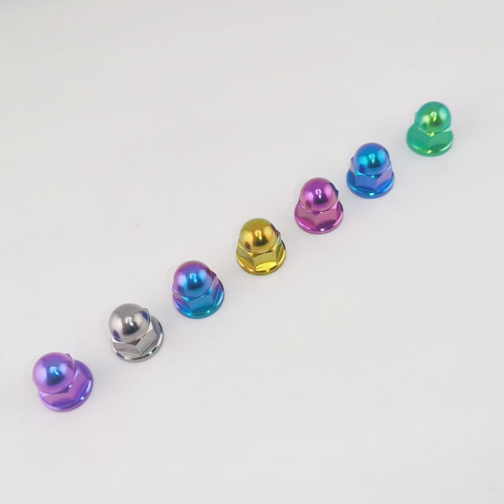 GR5 Titanium Nut M6 M8 M10 Dome Head Flange Nuts สําหรับดัดแปลงจักรยานรถจักรยานยนต์รถ รูปที่ 6